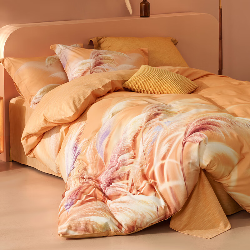 百丽丝 床上三/四件套纯棉磨毛被套床单四件套床上用品套件全棉被罩被单 芦花江影【全棉磨毛&品质升级】 1.8米床 床单款 （被套220*240cm）