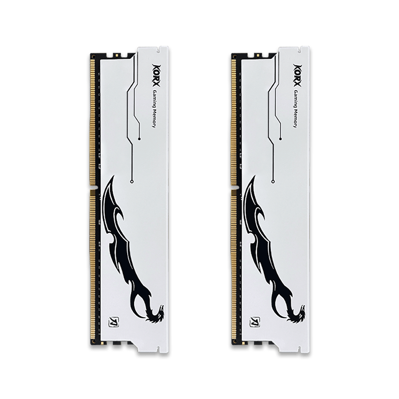 酷芯客（KORX）32GB(16G×2)套装 DDR4 3200 台式机内存条 刀客 C18 霜月白