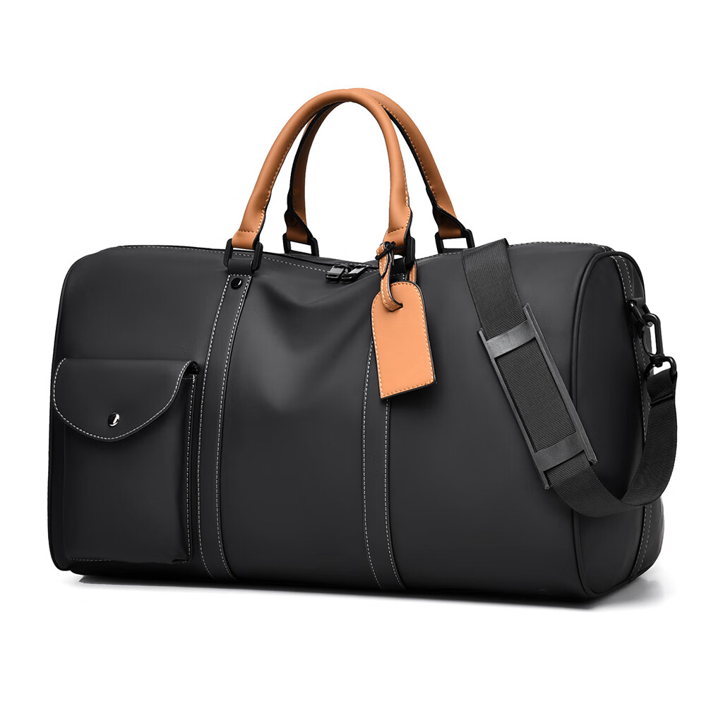 DRYWORLD拼色旅行包手提短途单肩女神节出差行李手提包健身商务 黑色