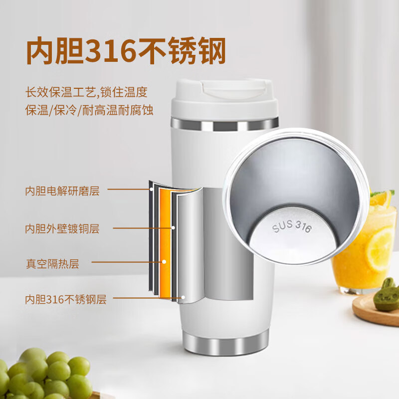 闲适生活便携式不锈钢榨汁机小型水杯一体家用无线榨汁杯 多功能果蔬原汁榨汁桶 薄荷绿【送收纳杯】