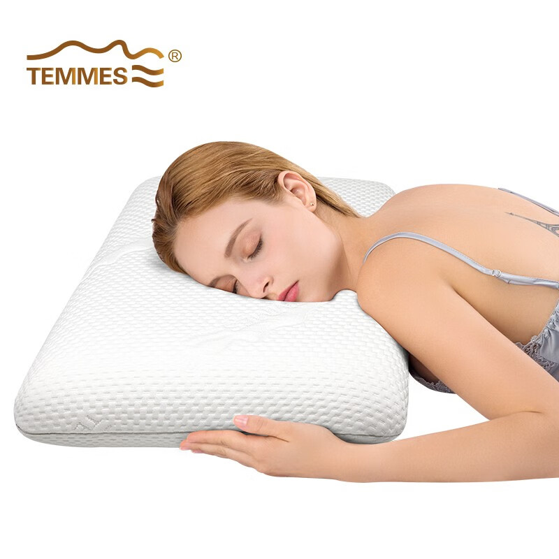TEMMES 丹麦泰梅斯 枕头颈椎枕睡眠慢回弹睡觉专用记忆棉枕头芯 莱赛尔舒柔肌感枕套 单只 软弹释压芯材