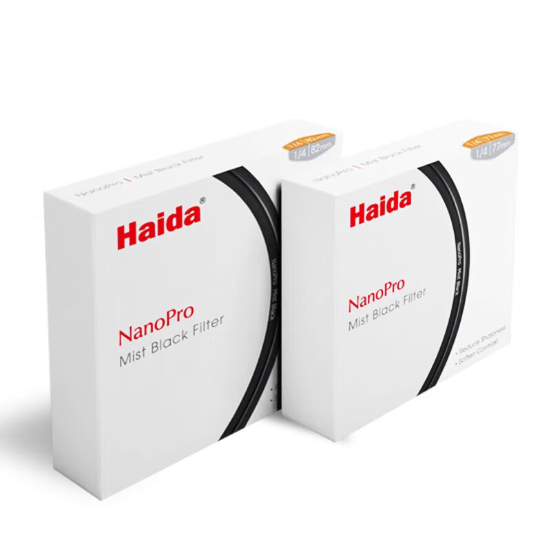 Haida海大NanoPro 黑柔焦镜柔光镜朦胧镜滤镜拍人像视频美颜适用于佳能尼康索尼富士微单单反相机镜头 NanoPro【1/8】黑柔滤镜（送滤镜包） 82mm