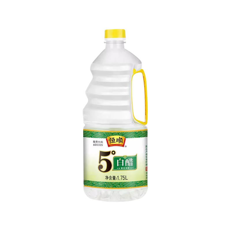 恒順5度白醋1.75L釀造食醋食用餐飲飯店炒菜涼拌去垢醋 恒順5度白醋1.75L*1瓶