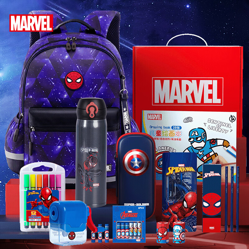 迪士尼（Disney）文具套装礼盒小学生男儿童文具礼盒13件套礼包学习用品儿童节礼物生日礼物3-6年级书包保温杯