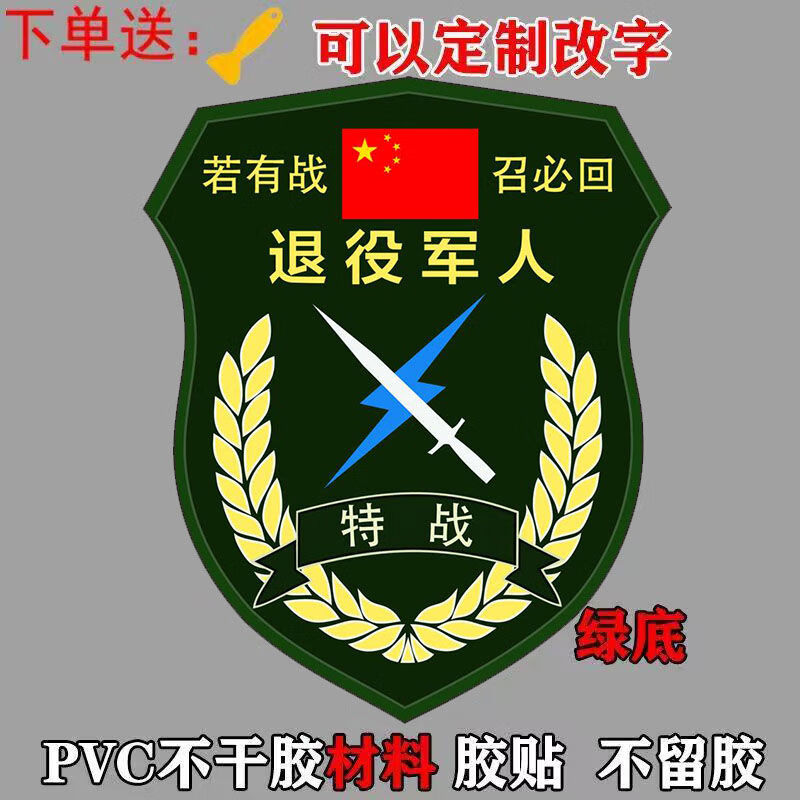 丽田退伍军人汽车标志汽车贴纸如果有战争总结必须有军事旅行的感 12*