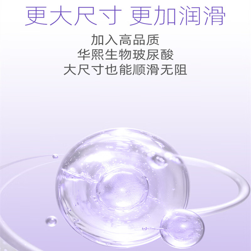 名流mo避孕套大号55mm超薄003玻尿酸润滑安全套加大XL码男女用套套byt MO超薄XL003大号10只