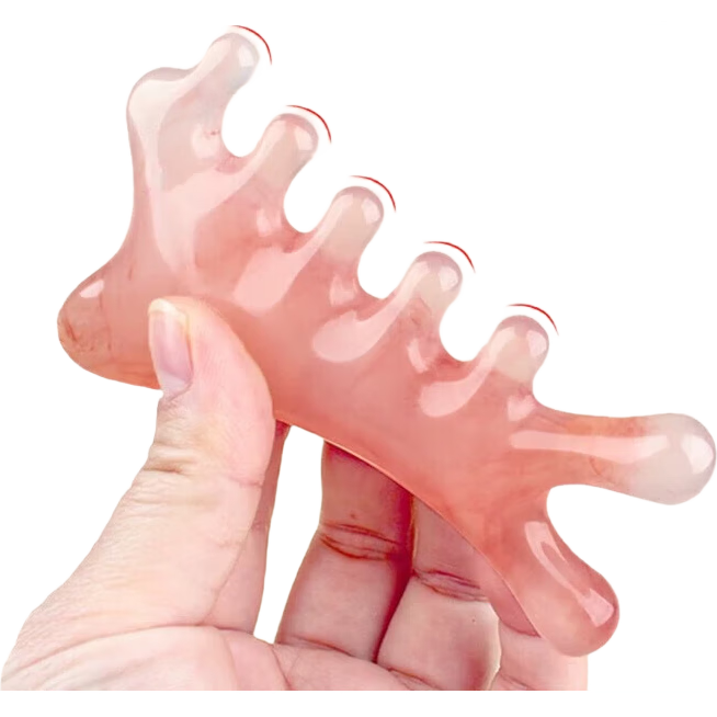 多功能梳子穴位头部小海豚刮痧养生梳子按摩头皮经络女士专用神器 海马按摩梳-1个（升级版）玛瑙粉