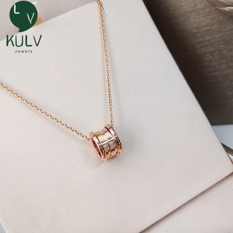 恒久叶小蛮腰项链镀18k金黑陶瓷女镀18k玫瑰金弹簧锁骨链v轻 弹簧项链