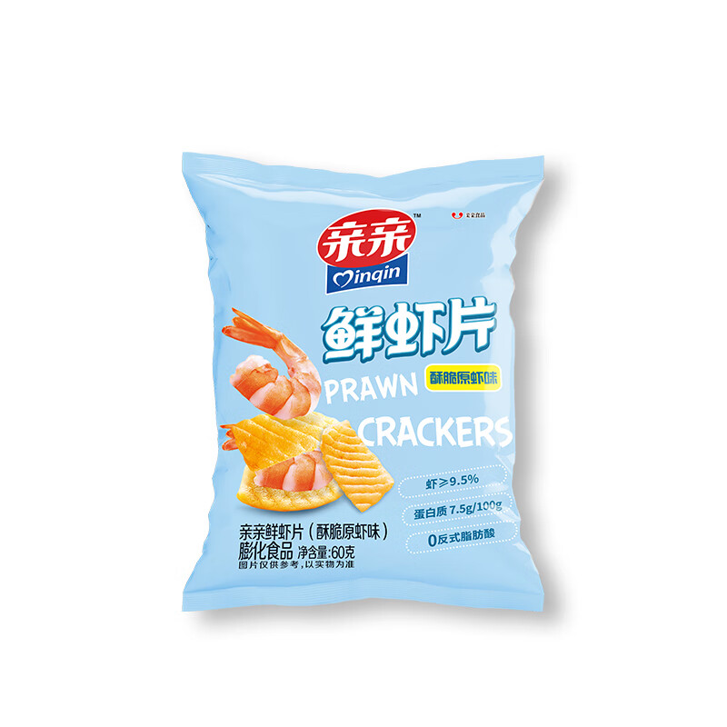 亲亲（Qinqin）休闲零食大包装 虾条薯片任选经典口味怀旧膨化食品 虾片原味