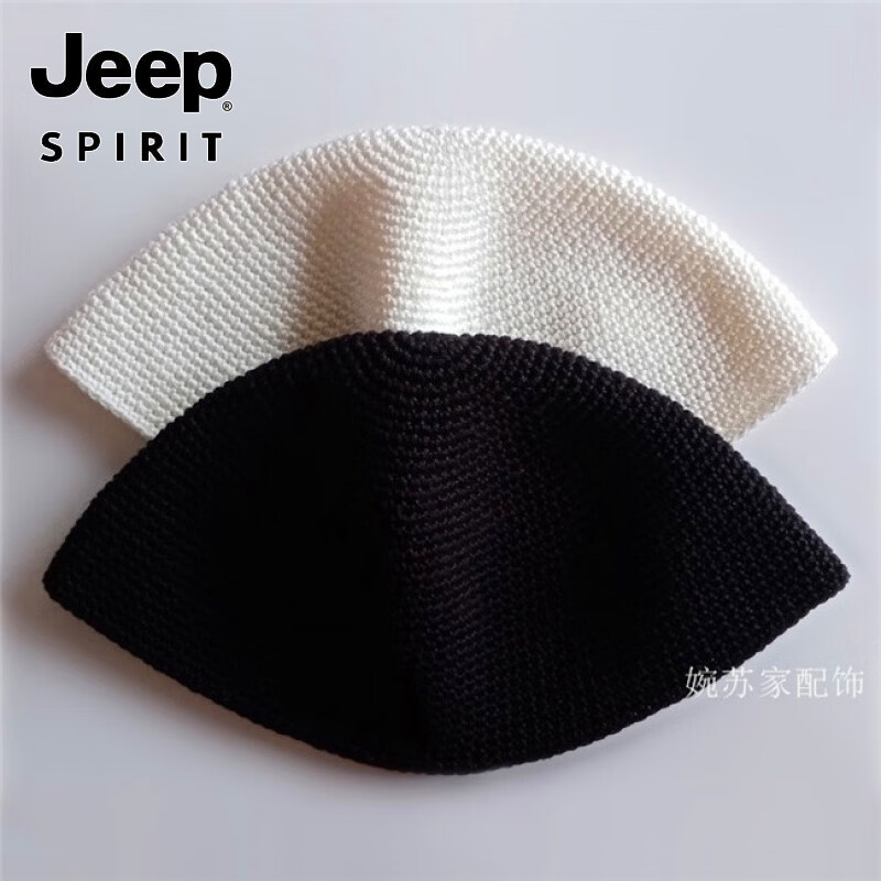 JEEP手工无檐瓜皮帽男女四季薄款长辈礼物中老年李雪健同款地主帽棉 黑色 S(54-56cm)