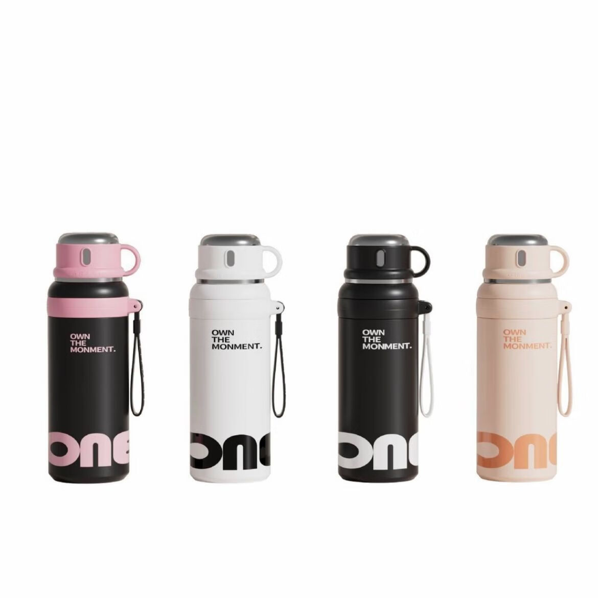 松册304保温杯男女生吸管水杯初中生高颜值大容量上学专用运动水杯 304钢保温杯-茉莉白 600ml /一杯三饮