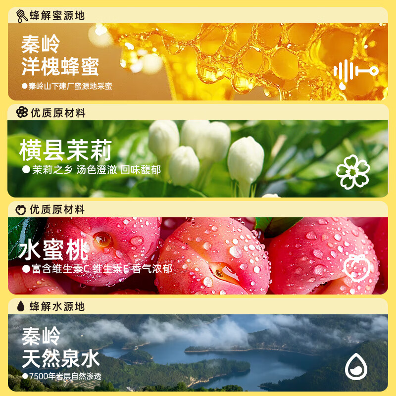蜂解桃柚茉莉蜂蜜水 便携式健康新鲜现调果蔬汁饮料饮品 整箱装批发 【桃柚茉莉蜂蜜水】360g*6瓶/箱