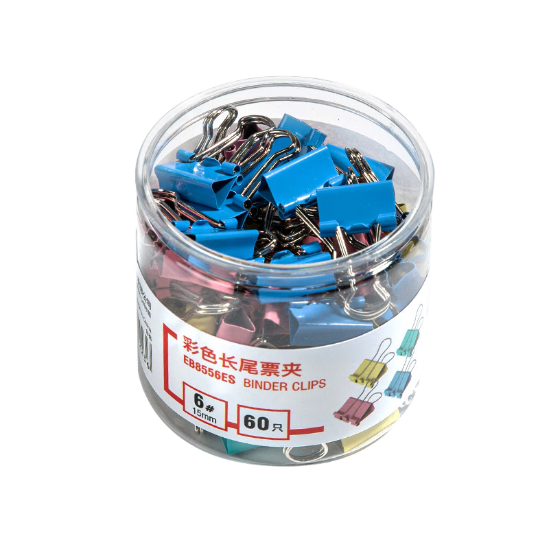 ���ģ�COMIX��60ֻ15mm��ɫ��β��Ʊ�� 6#С�Ž�����β��Ʊ���ļ��а칫 60ֻ/Ͳ EB8556ES