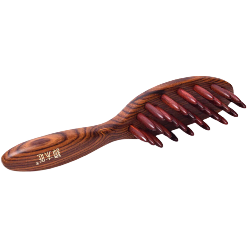 譚木匠新品至朗 撥筋按摩梳微凹黃檀送長輩禮品保健按摩梳 原木色