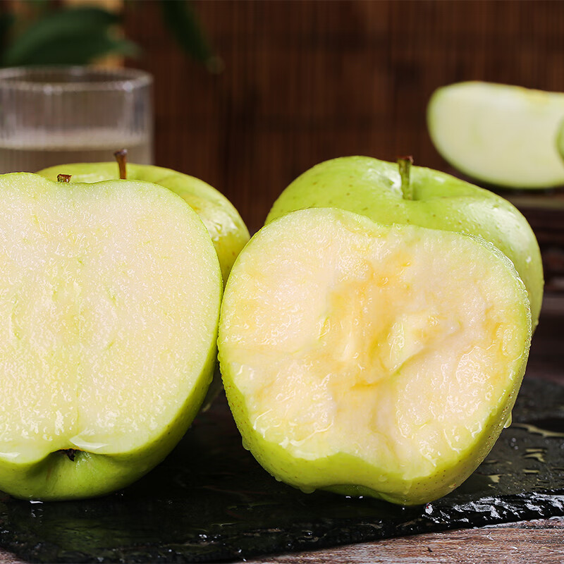 佑嘉木山东青森明月青苹果水果现摘青平果水蜜桃苹果整箱新鲜水果 净重4.5斤装