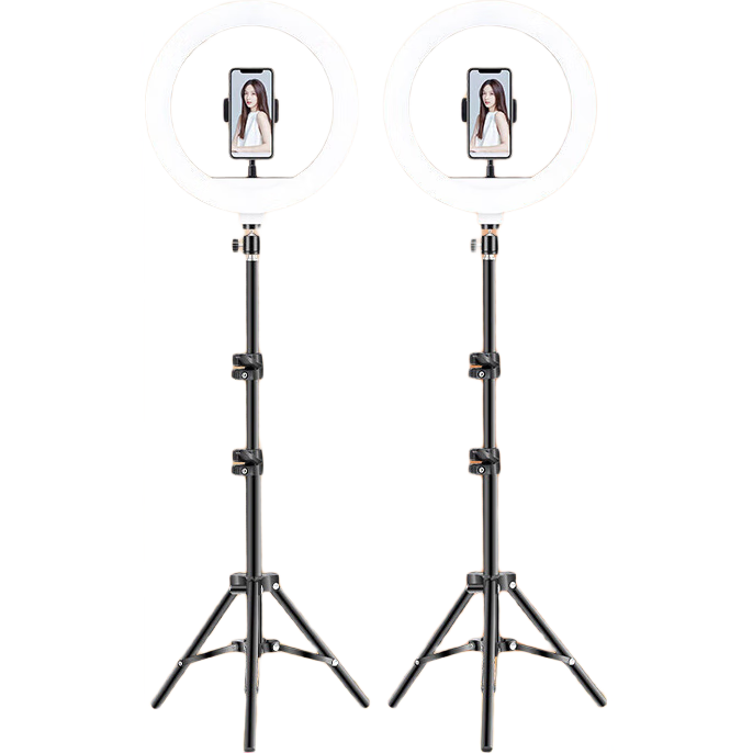 SOMITA閃拓18寸補(bǔ)光燈手機(jī)專用插線電池戶外主播拍照l(shuí)ed打光燈大光圈直播間燈光設(shè)備柔光燈面光燈環(huán)形燈 【十寸雙燈標(biāo)配+160cm支架*2】
