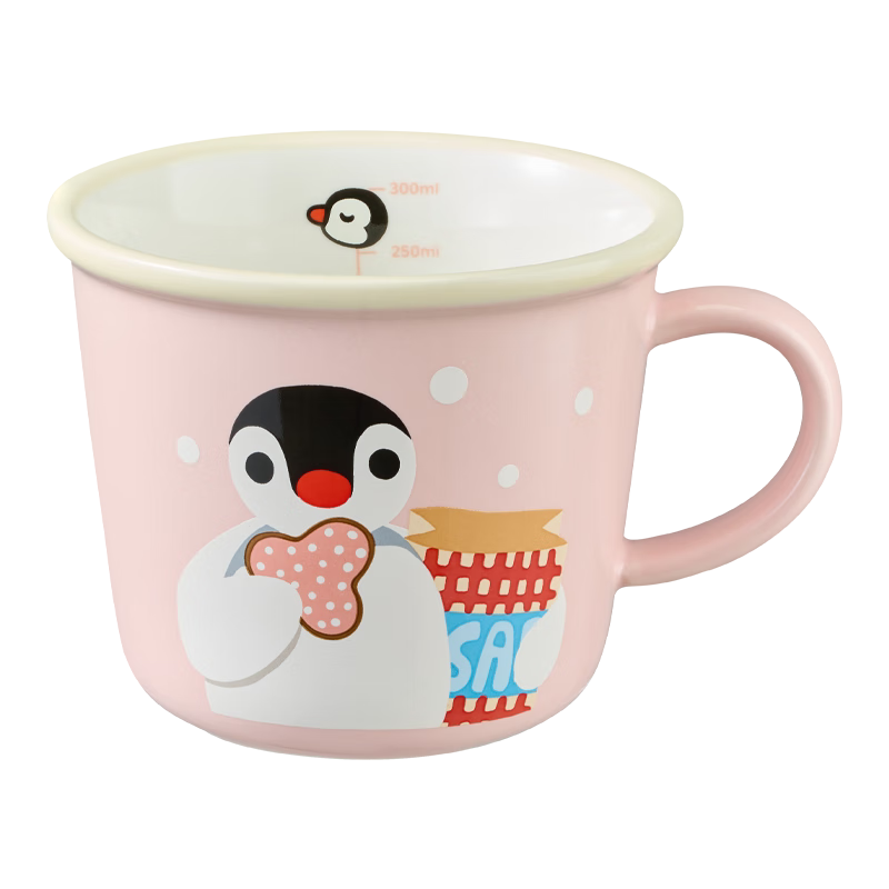 咏幻有点淘气 × Pingu正版IP授权牛奶杯刻杯【积分】 Pinga粉色牛奶杯-340ml
