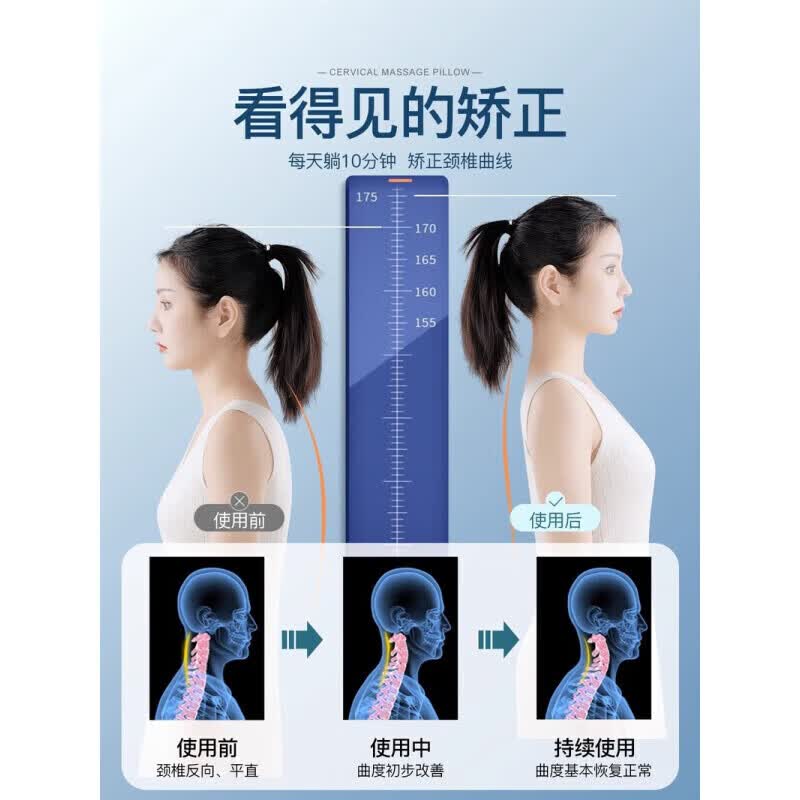 通用胫椎胫脖枕头按摩器去颈富贵包专用消除疏通神仪子前倾护 【返弓C形按摩枕】颈部返弓