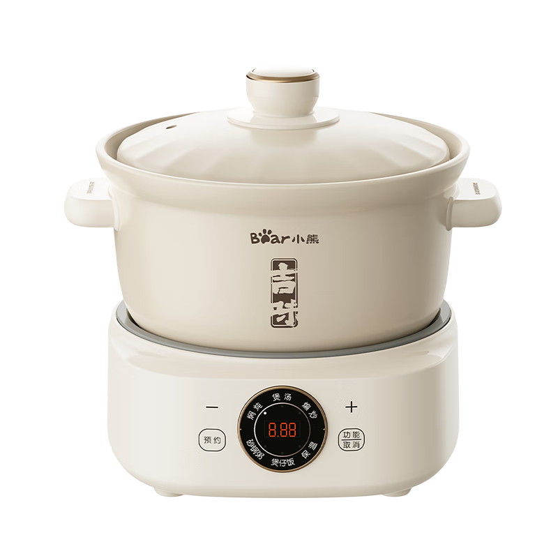 小熊（Bear）电砂锅 电炖锅 煲汤锅 炖汤锅 电炖盅 焖炖锅 养生煮粥锅3-4人用煲仔饭分体式电砂锅DSG-D30S1 3L