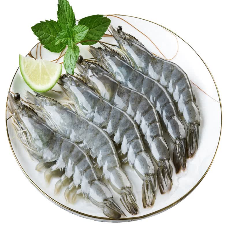 盐冻虾国联盐冻沙特进口白虾中号虾南美白对虾冷冻海虾 2000g 4斤(净重) 16-19cm 沙特虾30/40