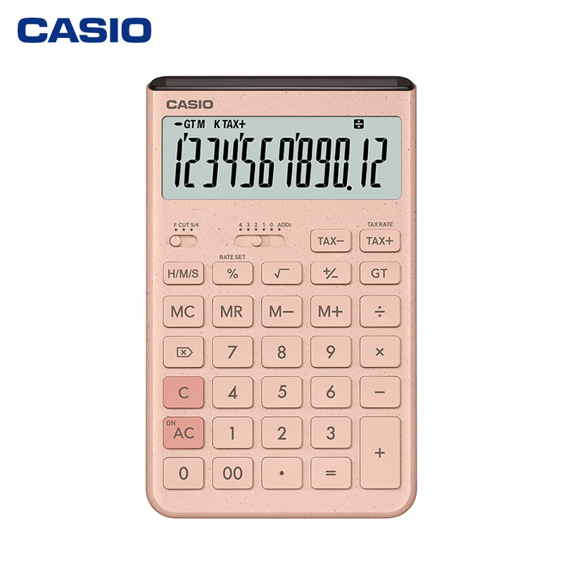 卡西欧（CASIO）就不一样计算器创新超大显示屏太阳能面板环保材质桌面办公财务专用 不掉粉粉色JT-200T