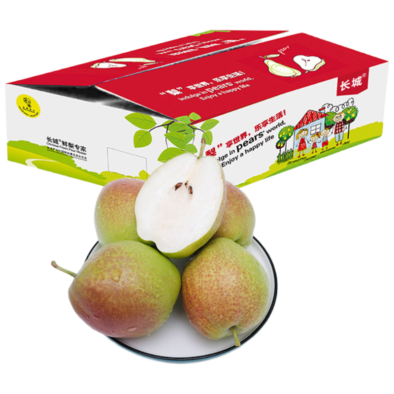 京鲜生 长城翡翠香梨 新梨七号 净重5斤 单果225g+ 生鲜水果礼盒