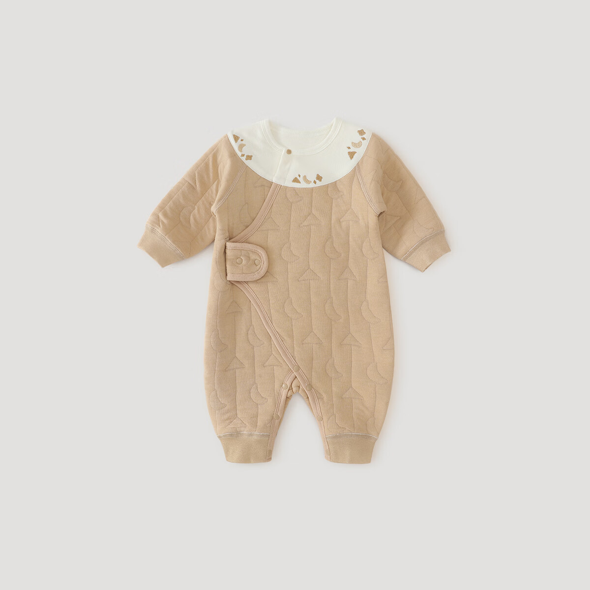 巴厘小猪新生婴儿儿衣服秋冬保暖初生儿睡衣加厚夹丝哈衣爬爬服宝宝连体衣 山野月色 73cm