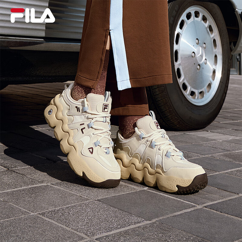 FILA 斐乐帕尼尼官方女鞋复古运动鞋篮球鞋秋季休闲鞋面包鞋老爹鞋