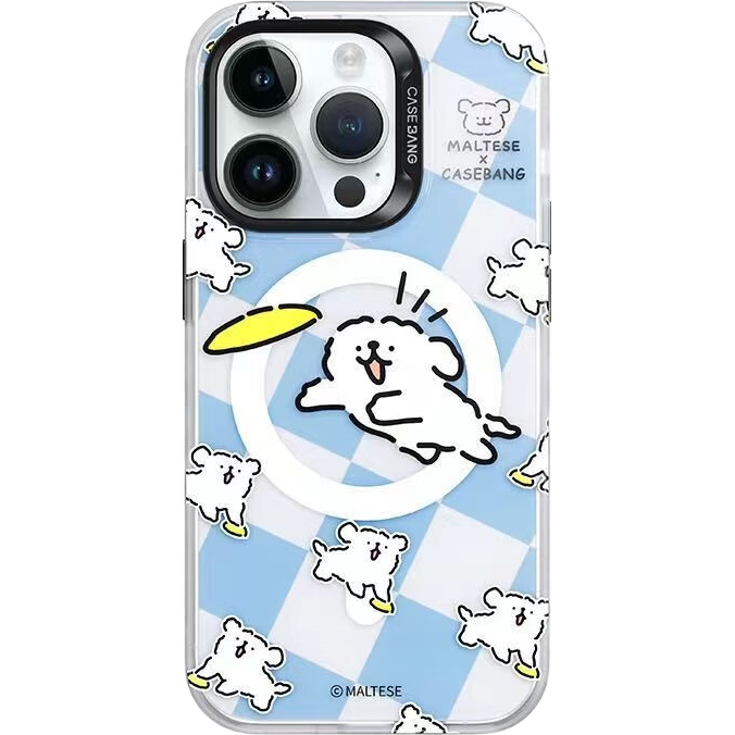 邦克仕benks邦克士線條小狗系列15Promax磁吸防摔手機殼15Pro高顏值可愛 飛盤修狗 iPhone15Pro