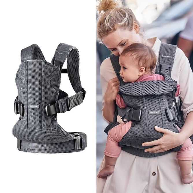 BabyBjorn 嬰兒背帶one&harmony新生兒寶寶外出抱娃神器解放雙手 one-深灰色