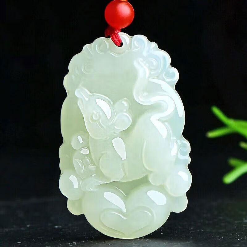 藝鉑緣和田玉吊墜男女十二生肖本命年青白玉石玉佩兒童玉墜掛件項(xiàng)鏈 生肖鼠小款