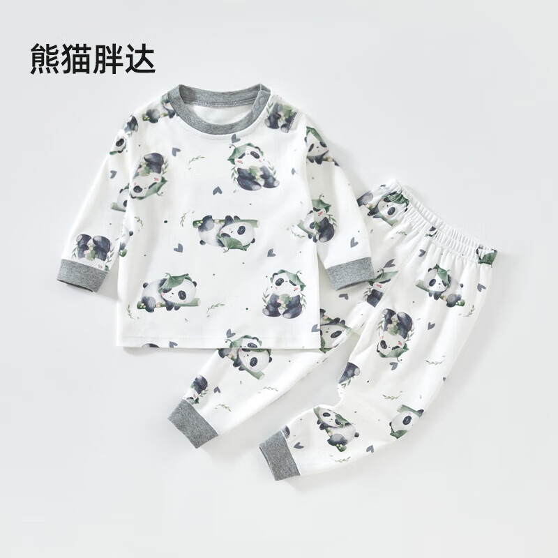 贝肽斯儿童衣裤婴儿秋衣套装冬季纯棉宝宝睡衣套装连体衣男女童家居服 熊猫胖达 【5A抗菌】 120 cm