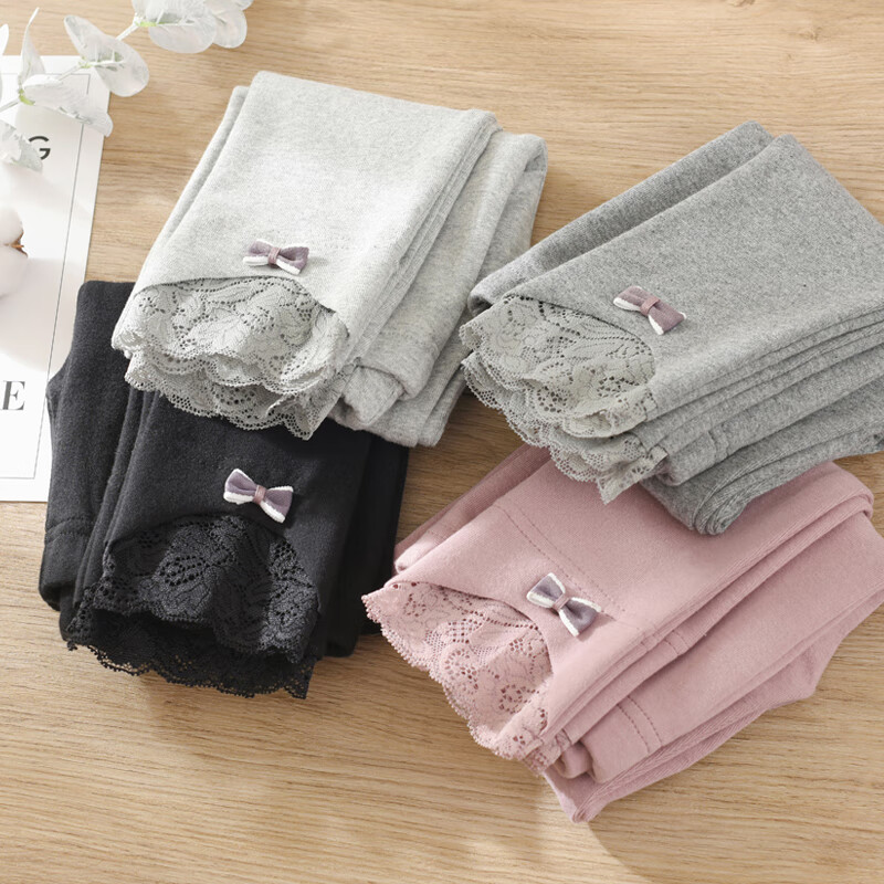 2025秋季女童打底裤春秋外穿新款纯棉白色裤子儿童女宝宝秋装小童 蝴蝶结打底裤白色 170 cm  建议身高160-170cm