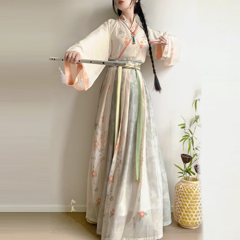 翊尚美汉服成人女2026年秋冬新款新中式国风古装套装中国风交领齐腰襦裙 红色 【里衣+外衣+外裙】 S 【推荐85-100斤】