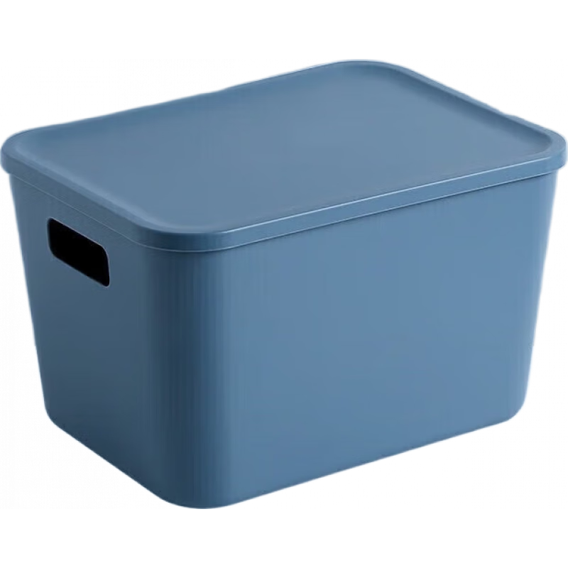 四万公里收纳盒 桌面收纳筐 置物筐 办公室储物盒 整理盒 小号2个 静谧蓝  [2个装]26.5×18.8×10静谧