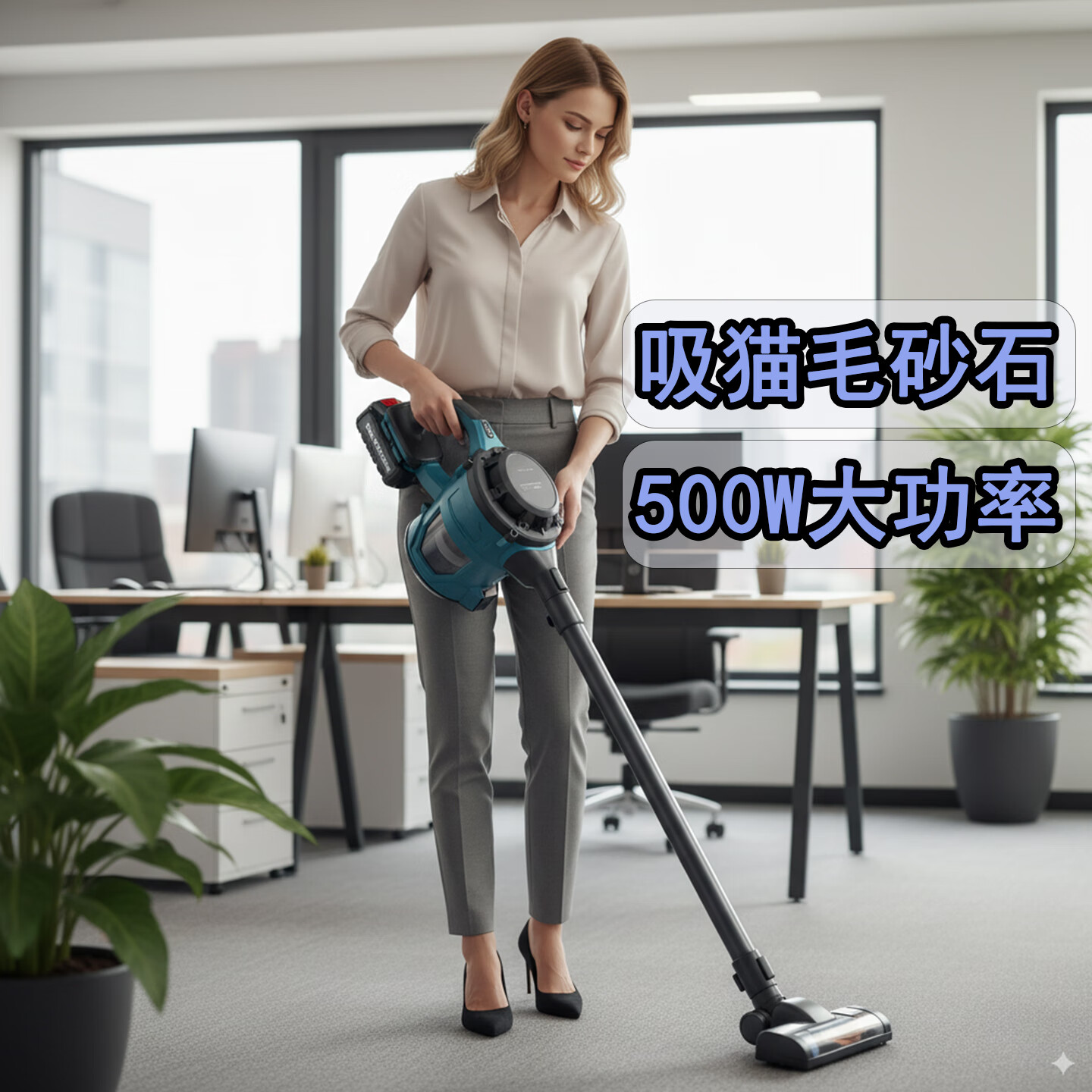 MOTOFEEL车载家用吸尘器充电大吸力强劲车载手持锂电大功率工业无刷家用吸尘宠物狗毛地毯车家两用吸尘机 壶状吸尘器（2电池）