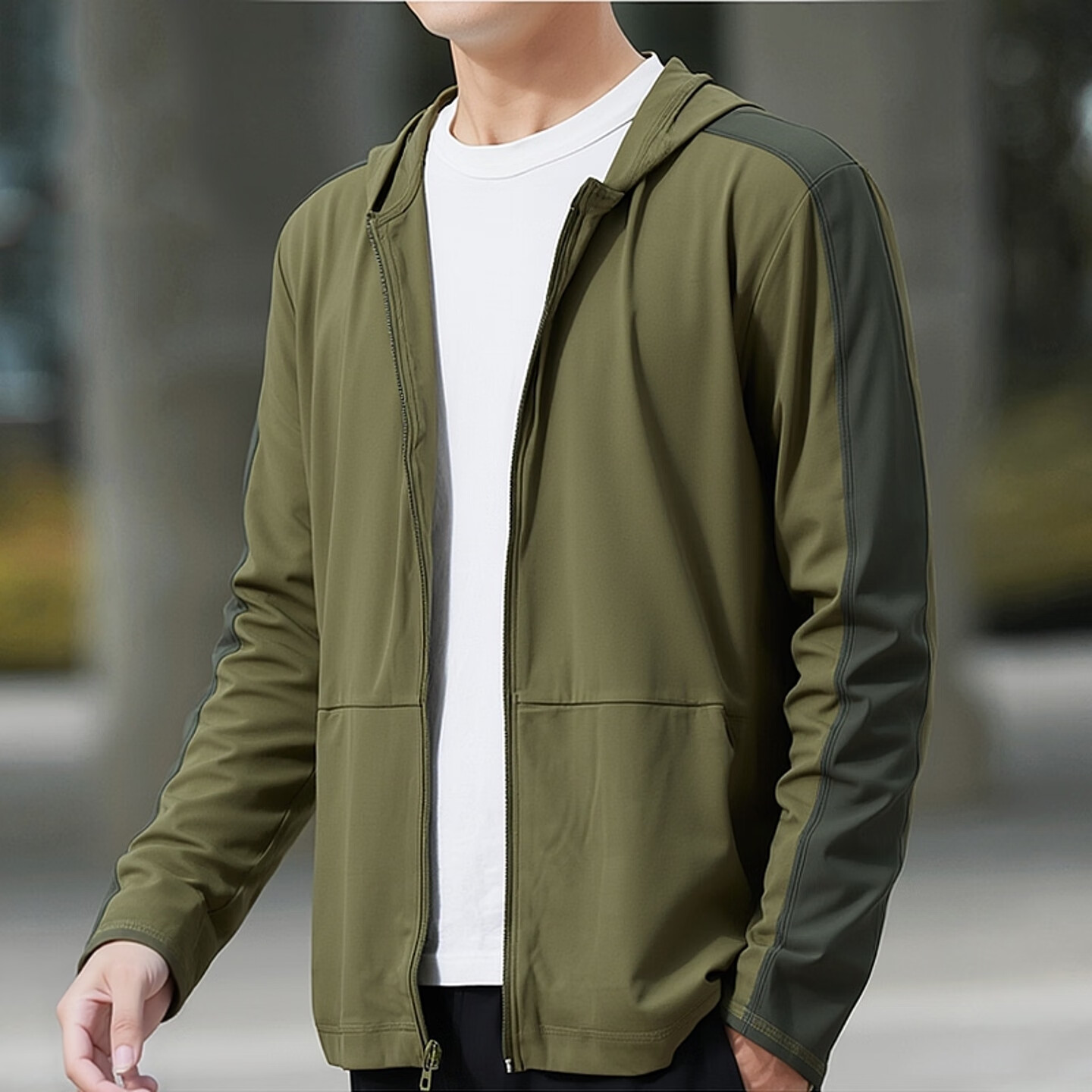 安德玛（Under Armour）连帽夹克男 时尚简约宽松舒适透气休闲外套 1379674-390 M