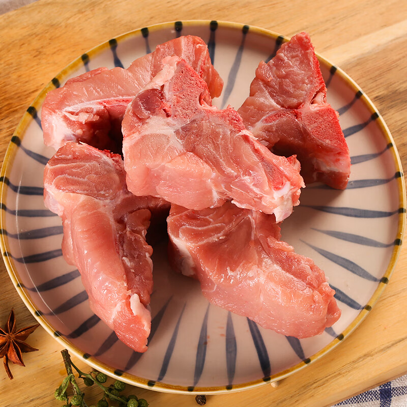 山野云陵农场 黑猪纯肋排中段无脊骨 梅花骨肉猪脆骨肋排 皖南土猪300天慢养 黑猪梅花骨1kg*2盒