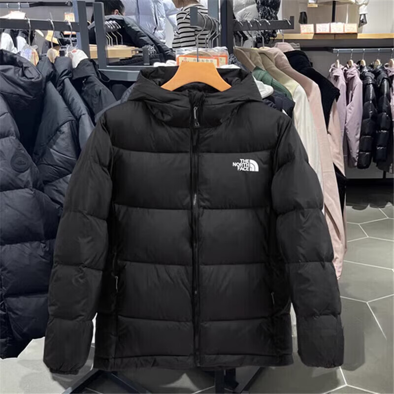 北面羽王2025款服男女情侣户外运动连帽三合一男女脱卸内胆羽绒服户外服 黑色 L 适合130-150斤