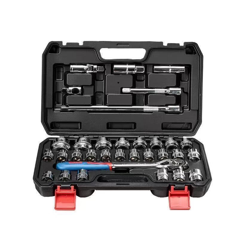 东成棘轮套筒扳手套装组合32/46件汽修工具坚固耐用铬钒钢双向72齿 【12.5mm系列】32件套筒组套