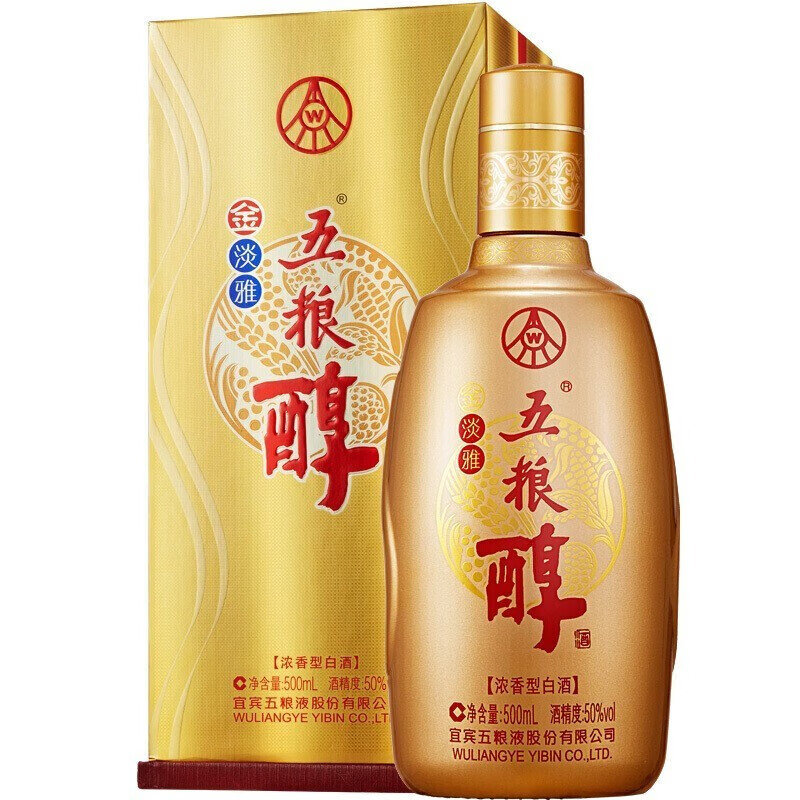 五粮液股份 五粮醇 浓香型白酒 收藏送礼 42度500ml*6瓶五粮醇金淡雅