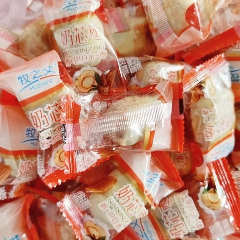 牧之父奶芯栆奶盖内蒙休闲零食夹心奶枣奶酪红枣巴旦木250克 奶芯枣250克