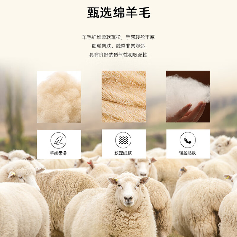 恒源祥半高领针织衫女装纯羊毛衫秋冬纯色套头保暖内搭打底衫毛衣上衣 珍珠白 M /165/88A
