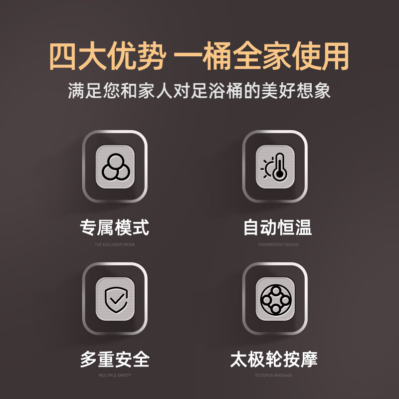 DEDAKJ泡脚桶按摩全自动足浴盆恒温加热电动洗脚桶足疗盆家用洗脚盆送爸爸妈妈父母长辈生日实用送礼物 尊享版【双温控制+涌泉冲浪+紫外杀菌】HF55