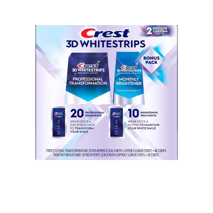 佳潔士（CREST）3D美白牙貼牙齒亮白煥齒白速效變白去黃去漬 30對(duì)/60片 美版