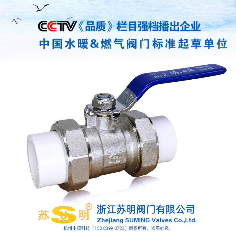 蘇明精品PPR球閥雙活接熱熔接暖氣銅球閥銅鍍鎳自來水總管閥熱熔閥門 ppr球閥 PPR75*75（2.5寸）