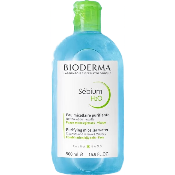 贝德玛（BIODERMA）小绿水净妍控油洁肤液500ml油皮卸妆水控油卸防晒无需水洗