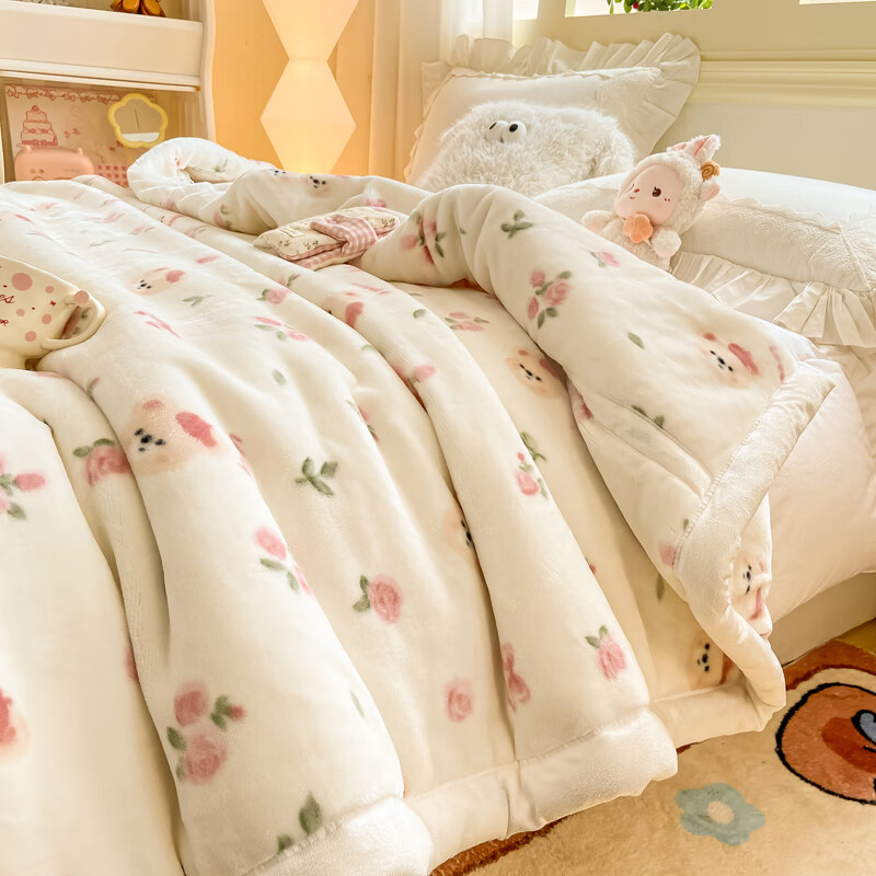 雅鹿毛毯被子1.5米x2米被子冬季毛毯冬天加厚加绒单人被毯子冬被6-8斤 曼塔小熊【3秒速暖 不压身不掉毛不静电】 150*200cm-4斤