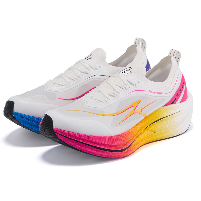 川崎（KAWASAKI）全掌碳板专业减震跑步鞋超轻耐磨防滑马拉松运动鞋竞速跑鞋男女款 鸳鸯色 36 女款