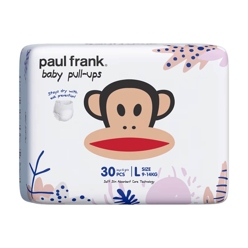 大嘴猴（paul frank）奇幻丛林拉拉裤超薄透气男女宝通用尿不湿柔软裸感成长学步训练裤 丛林拉拉裤 XXL码26片